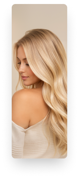 Woman with healthy blonde hair